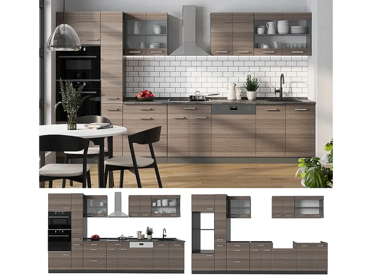 Cocina gris noble/antracita 350x60x81.6 r-line