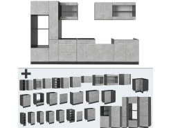 Cocina hormigón/antracita 350x60x81.6 r-line