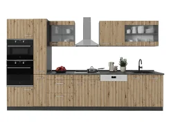 Cocina roble artesanal/antracita 350x60x81.6 r-line