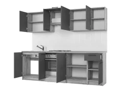 Cocina blanca con encimera de roble RUSTICA