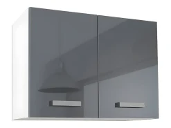 Cocina completa - 180 cm - 6 estantes - Blanco y gris - TRATTORIA