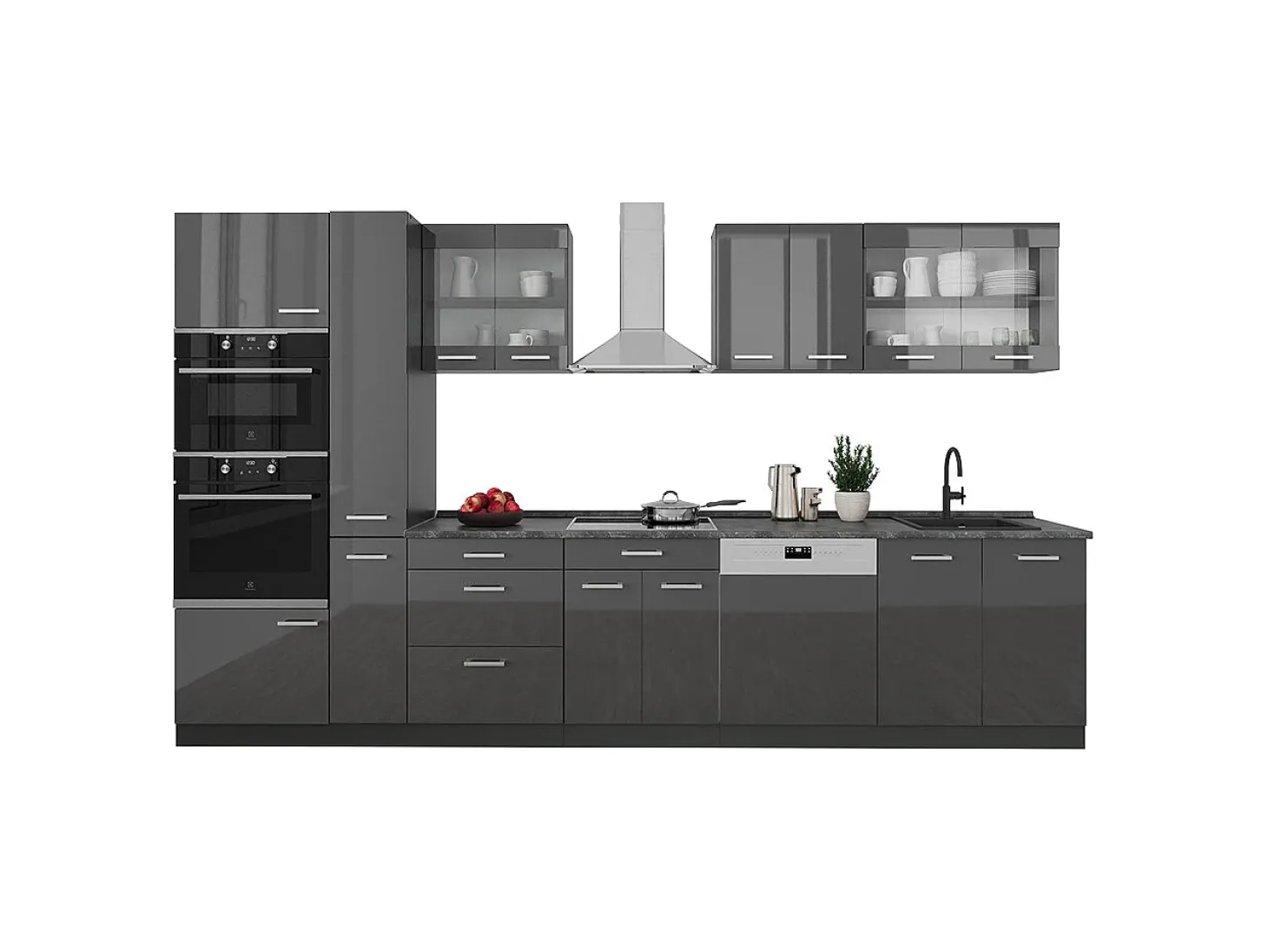 Cocina completa antracita brillo intenso/antracita 350x60x81.6 r-line