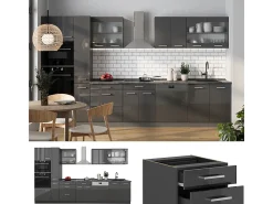 Cocina completa antracita brillo intenso/antracita 350x60x81.6 r-line