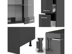 Cocina completa antracita brillo intenso/antracita 350x60x81.6 r-line