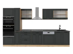 Cocina completa casa de campo antracita/roble dorado 350x60x81.6 r-line
