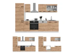 Cocina completa casa de campo blanca/roble dorado 350x60x81.6 r-line