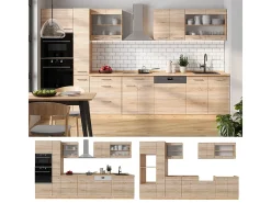 Cocina completa roble sonoma/goldkraft 350x60x81.6 r-line
