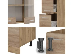 Cocina completa roble sonoma/goldkraft 350x60x81.6 r-line