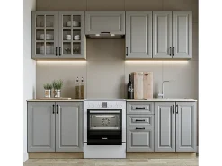 Cocina completa gris 240cm con encimera Elise