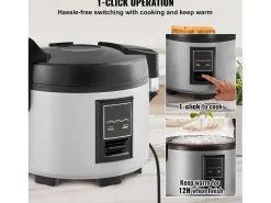 Cocina de Arroz Comercial SucceBuy, 13 L 60 Tazas Antiadherente 12H Caliente para Restaurante