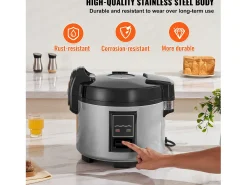 Cocina de Arroz Comercial SucceBuy, 13 L 60 Tazas Antiadherente 12H Caliente para Restaurante