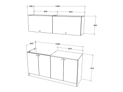 Cocina Equipada haaus Alegra, Blanco, L 160 cm
