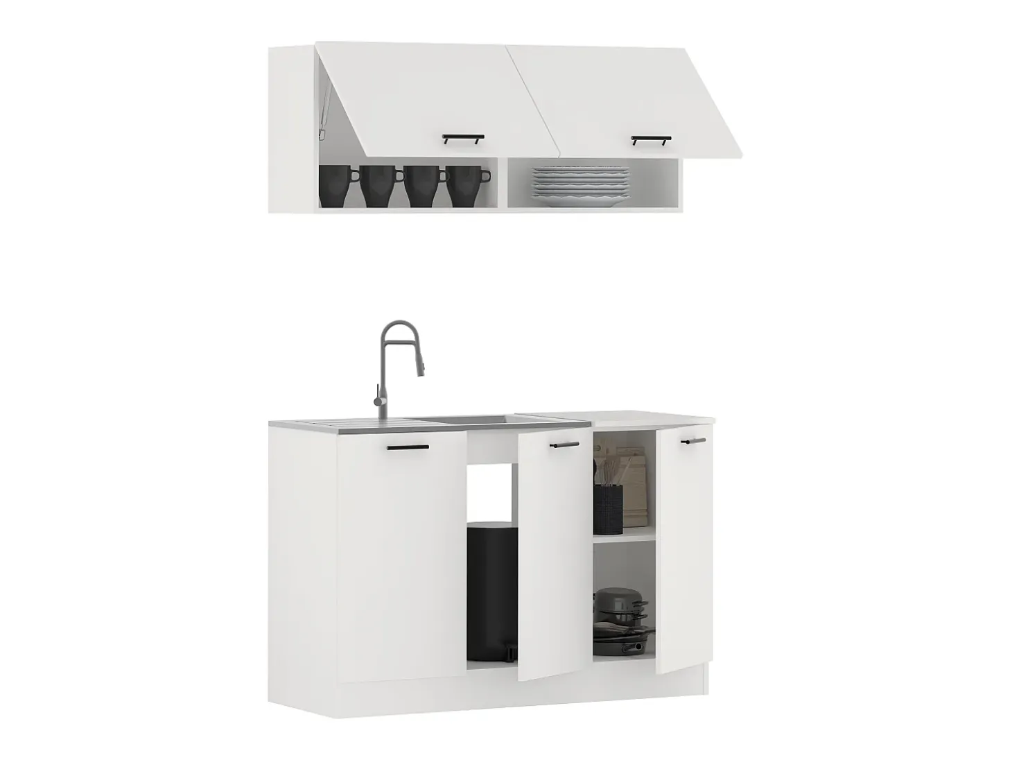 Cocina Equipada haaus Taco, Blanco, L 120 cm