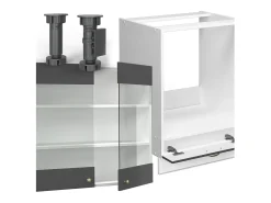 Cocina esquinera antracita-oro/blanco 190x46x81.6 fame-line