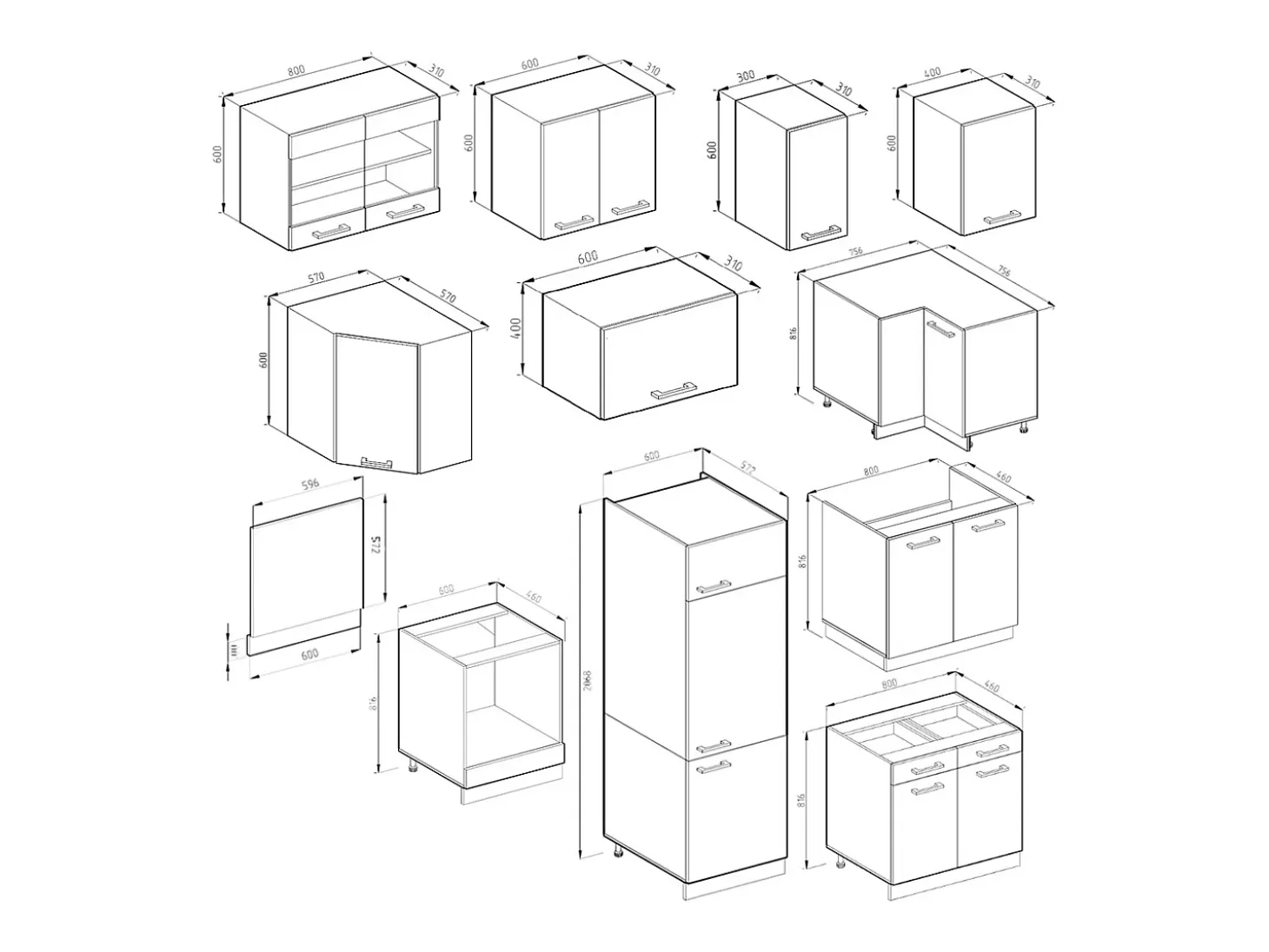 Cocina esquinera antracita brillo intenso/blanco 287x60x81.6 r-line