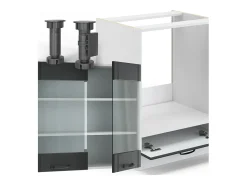 Cocina esquinera antracita casa de campo/blanco 287x60x81.6 fame-line