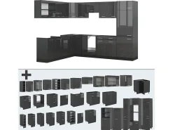 Cocina esquinera antracita brillo intenso/antracita 287x60x81.6 r-line
