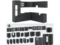 Cocina esquinera antracita casa de campo/antracita 247x46x81.6 r-line