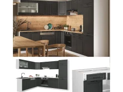 Cocina esquinera antracita casa de campo/blanco 287x60x81.6 r-line
