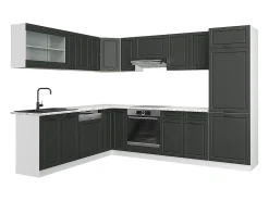 Cocina esquinera antracita casa de campo/blanco 287x60x81.6 r-line