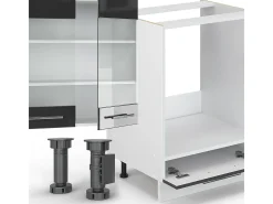 Cocina esquinera antracita brillo intenso/blanco 347x60x81.6 fame-line
