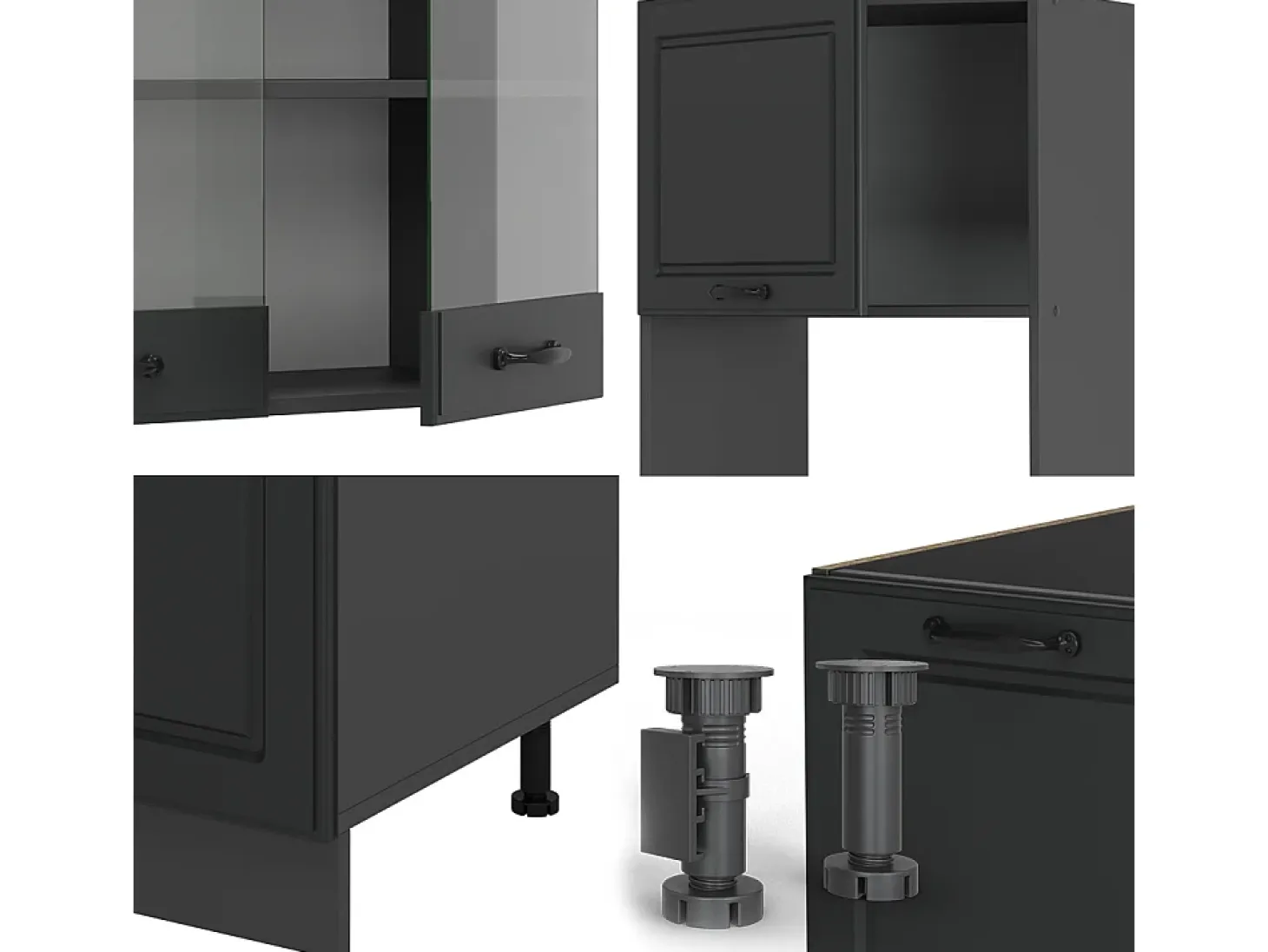 Cocina esquinera antracita casa de campo/antracita 247x60x81.6 r-line