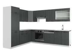 Cocina esquinera antracita casa de campo/blanco 287x46x81.6 fame-line