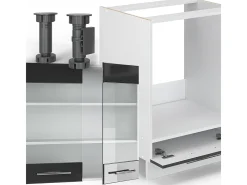 Cocina esquinera antracita brillo intenso/blanco 190x60x81.6 fame-line