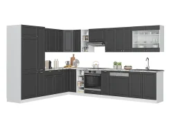 Cocina esquinera antracita casa de campo/blanco 347x46x81.6 fame-line