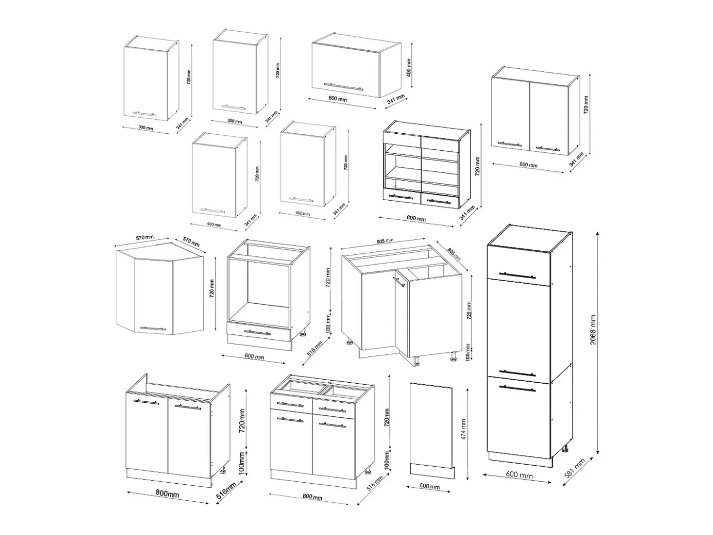 Cocina esquinera blanco alto brillo/blanco 287x46x81.6 fame-line