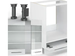 Cocina esquinera blanco alto brillo/blanco 190x60x81.6 fame-line