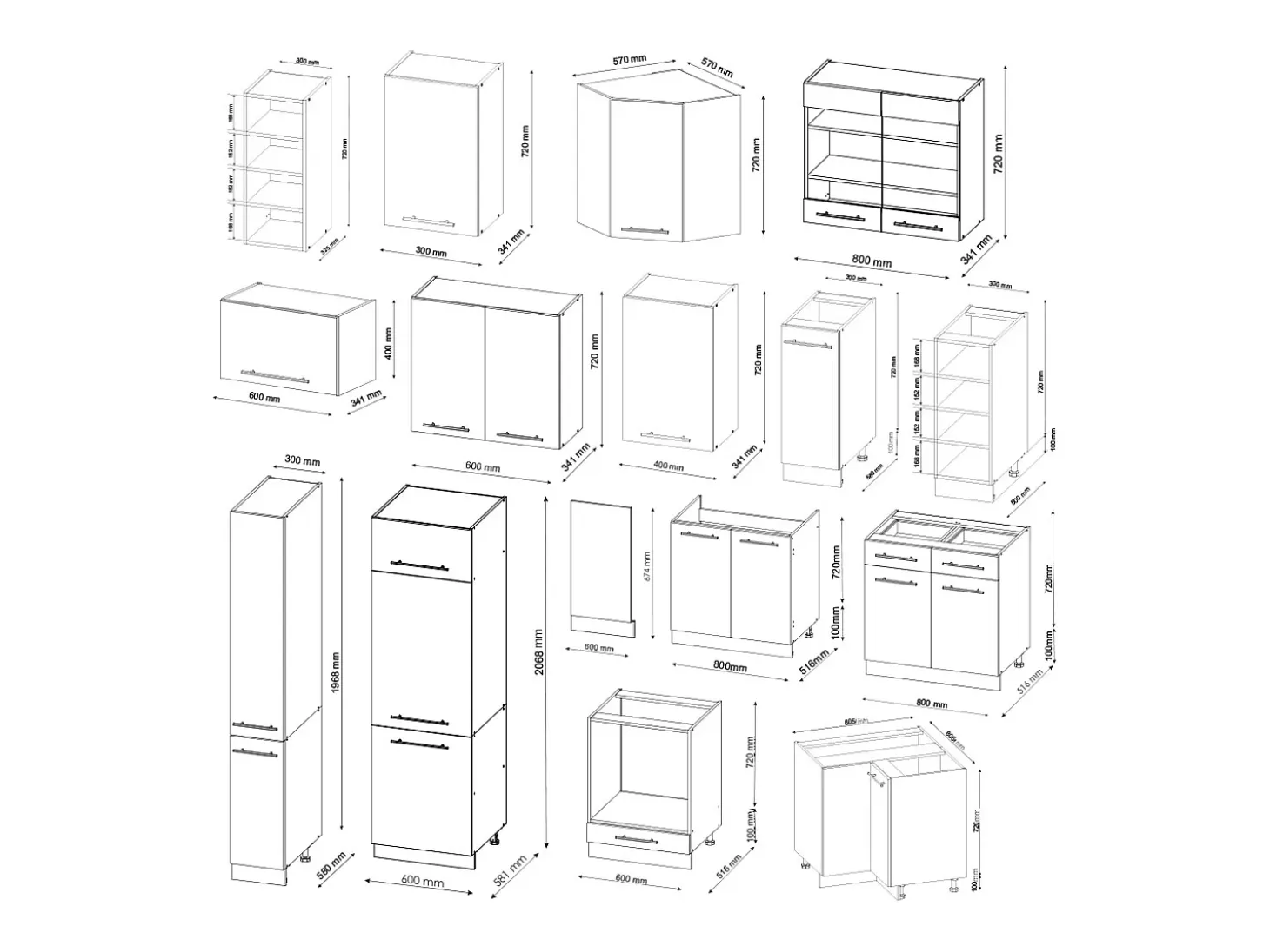 Cocina esquinera blanco alto brillo/blanco 347x46x81.6 fame-line