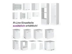 Cocina esquinera blanco alto brillo/blanco 187x60x81.6 rick