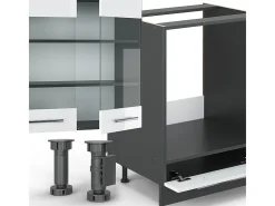Cocina esquinera blanco brillo/antracita 347x46x81.6 fame-line