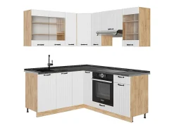 Cocina esquinera blanco casa de campo 190x60x81.6 fame-line