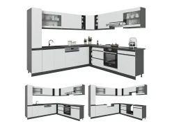 Cocina esquinera blanco/antracita 277x60x81.6 r-line