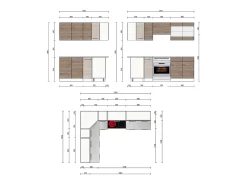 Cocina esquinera blanco/sonoma 227x60x81.6 rick