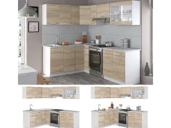 Cocina esquinera blanco/sonoma 227x60x81.6 rick