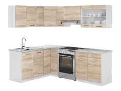 Cocina esquinera blanco/sonoma 227x60x81.6 rick