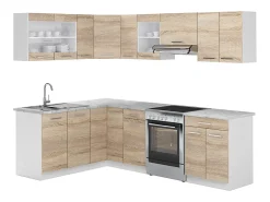 Cocina esquinera blanco/sonoma 250x60x81.6 rick