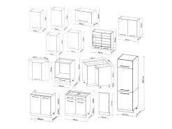 Cocina esquinera burdeos brillo intenso/roble dorado 227x60x81.6 fame-line