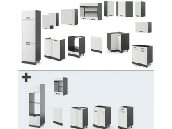 Cocina esquinera casa de campo blanca/antracita 287x46x81.6 r-line