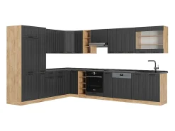 Cocina esquinera gris oscuro 347x46x81.6 fame-line
