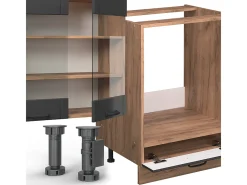 Cocina esquinera gris oscuro 347x46x81.6 fame-line