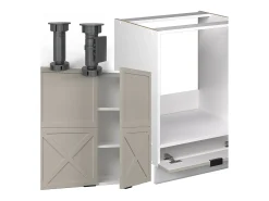 Cocina esquinera gris/beige/blanco 287x60x81.6 fame-line
