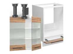 Cocina esquinera oro potencia roble/blanco 190x60x81.6 fame-line