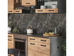 Cocina esquinera oro power roble/antracita 270x60x81.6 rick