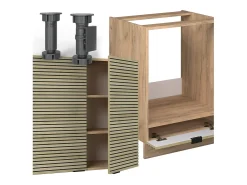 Cocina esquinera panel de roble/roble goldkraft 190x60x81.6 fame-line
