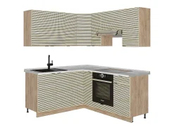 Cocina esquinera panel de roble/roble goldkraft 190x60x81.6 fame-line