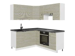 Cocina esquinera panel roble/blanco 190x60x81.6 fame-line